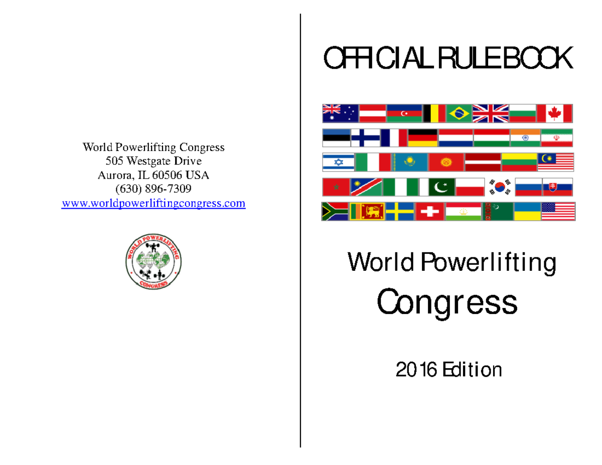 WPC Rule book Official - Yes - World Powerlifting Congress 505 Westgate ...