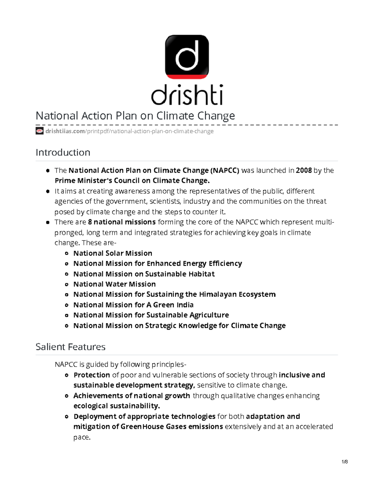 National action plan on climate change ,evs - National Action Plan on ...