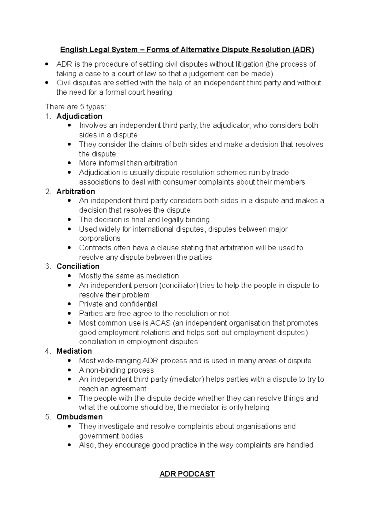 English Legal System - Lecture Notes 1 - English Legal System – Forms ...