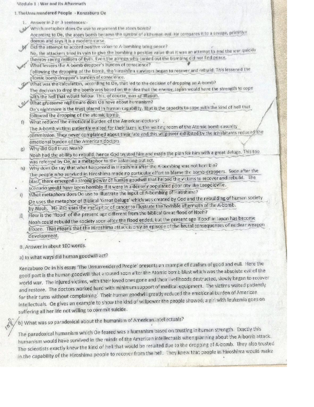 War and its aftermath question answers - Issue That Matter - Studocu