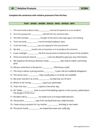 Relative-clauses-worksheet - Grammarbank Relative Clauses Worksheet 1 ...