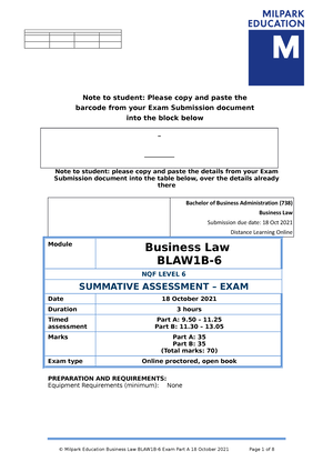 Business Literacy Practice Material Exercise , Revision And Mock Exam ...