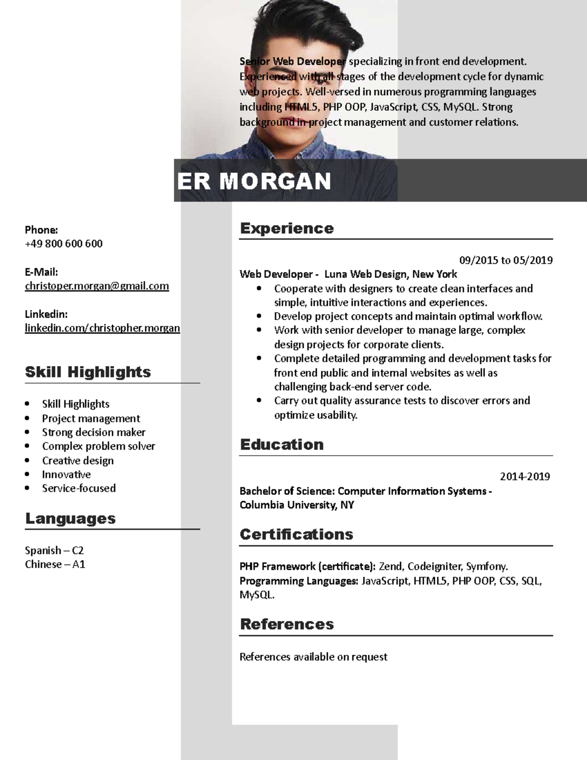 how to make resume for assignment