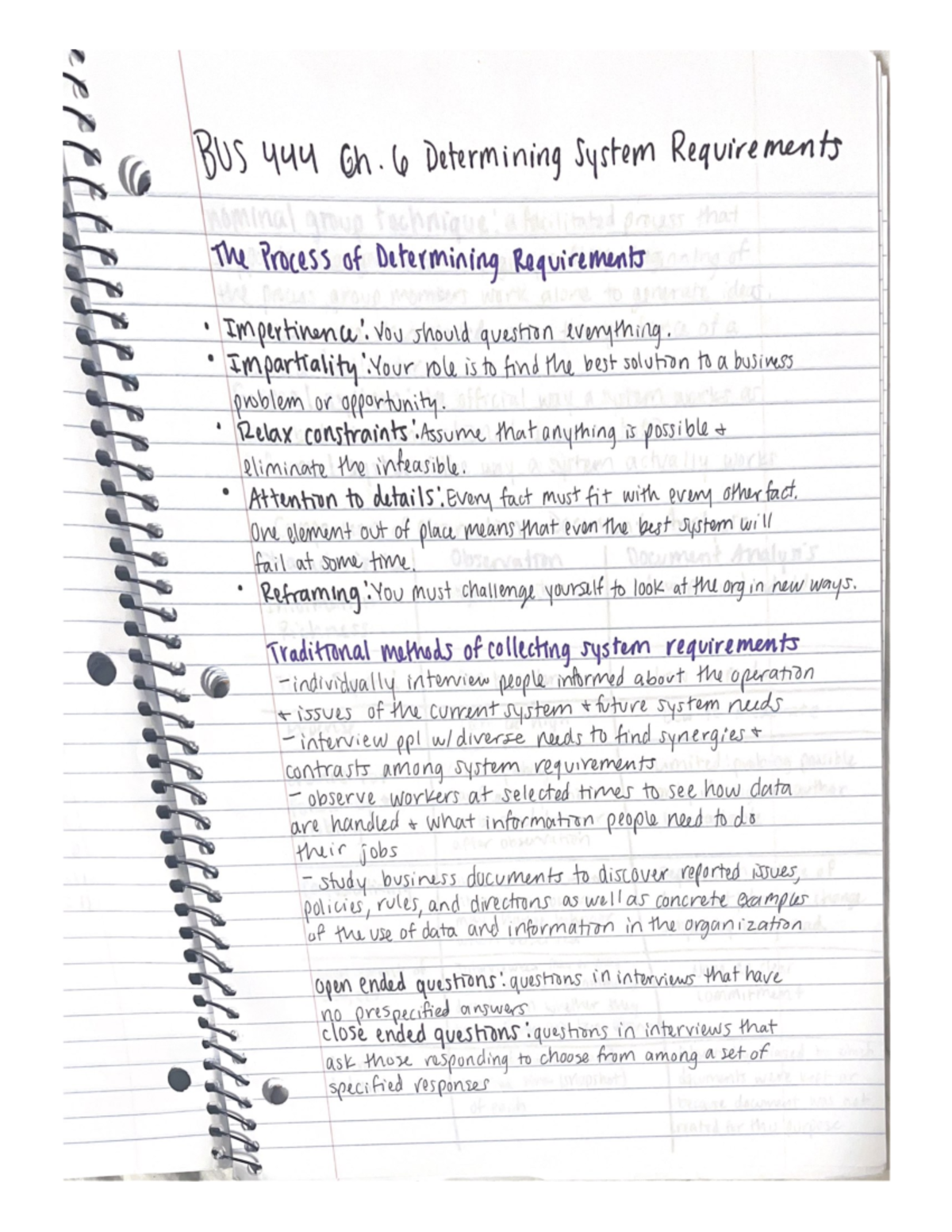 BUS 444 CH 6 - BUS 444 Systems Analysis and Design CH 6 notes. - BUS ...