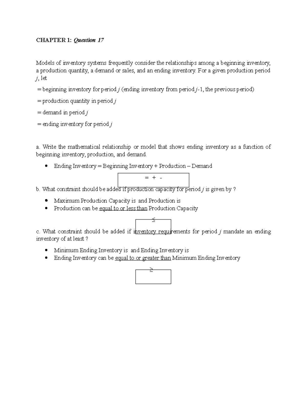 Chapter 1: Number 17 - CHAPTER 1: Question 17 Models Of Inventory ...