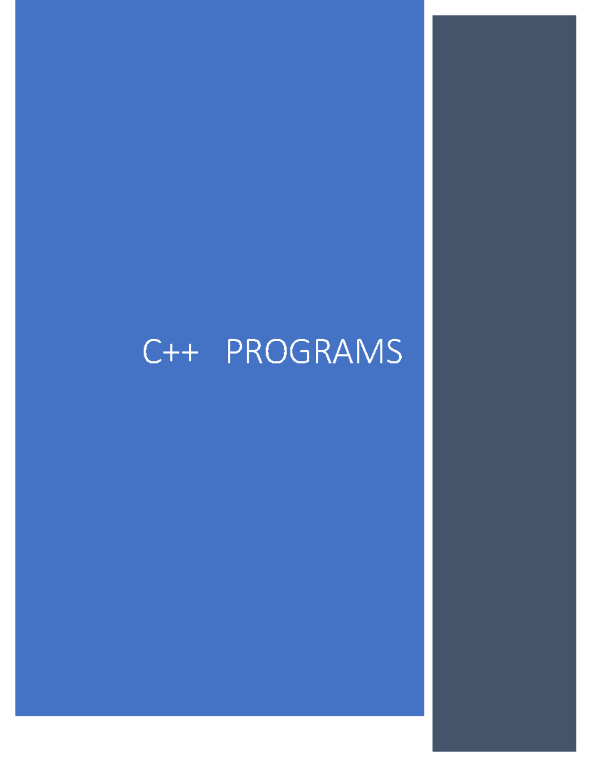 C++ Programs - Information Technology - C++ PROGRAMS . - Studocu