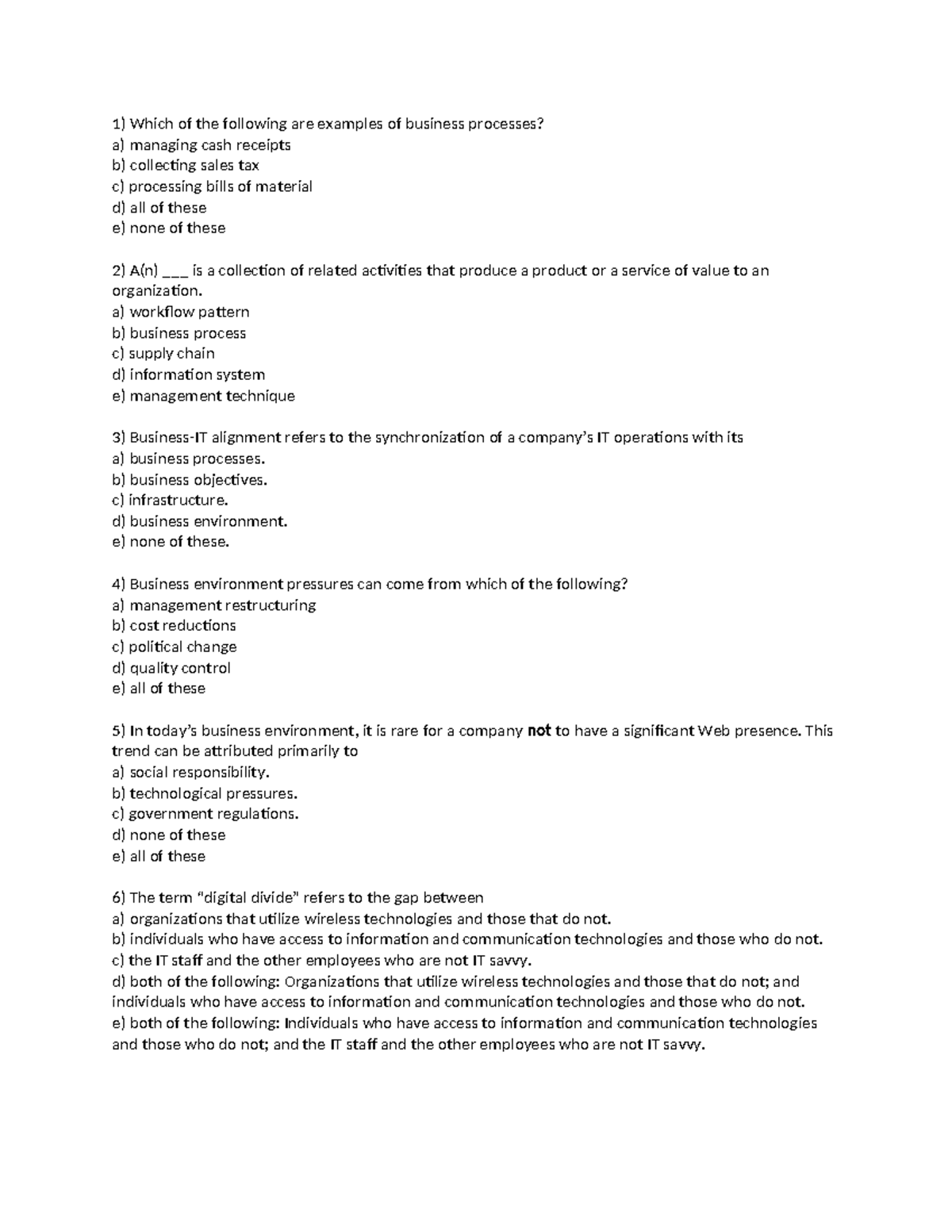 Quiz Chap 2 - Practice Quiz Questions - Which of the following are ...