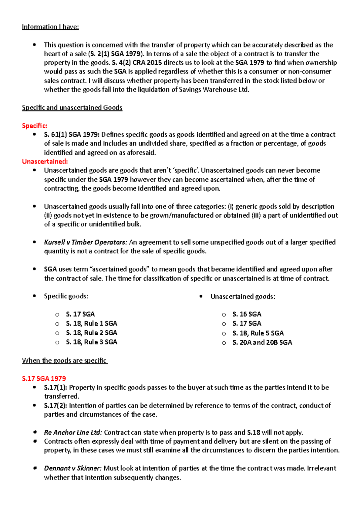 Passing of Property problem question answer tool - Information I have ...