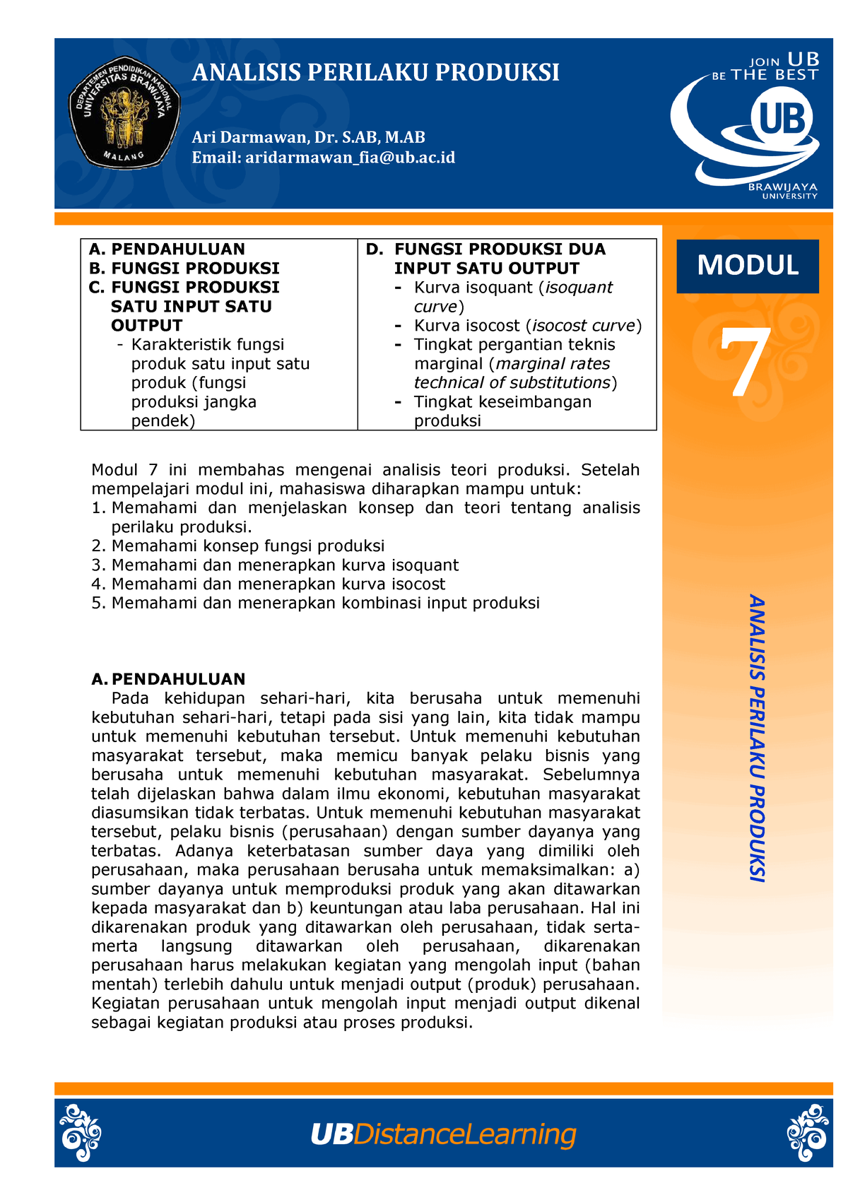 2. Modul-7 Fungsi-Produksi - ANALISIS PE ####### Ari Darmawan, D ...