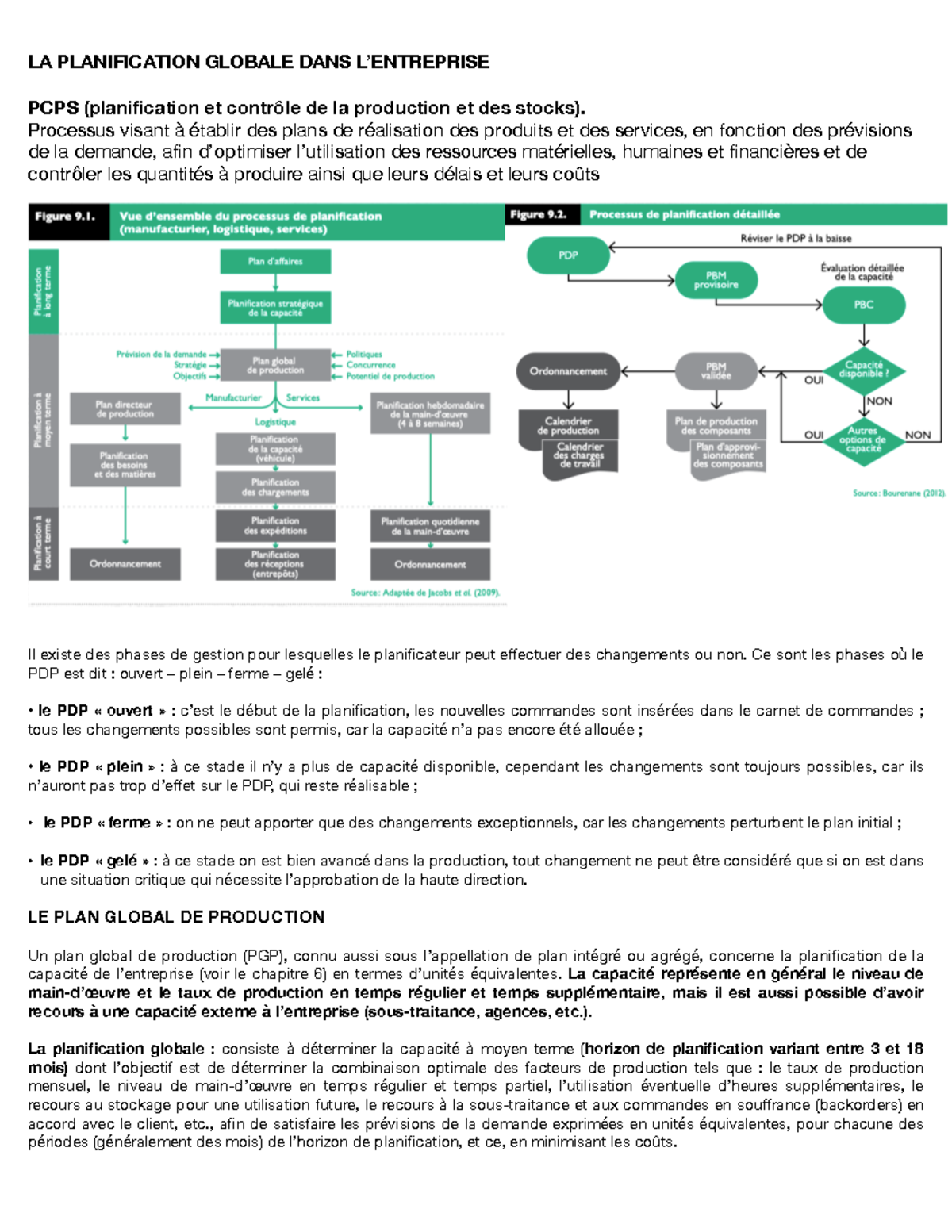 Cours 9-10-ch.9 GOP - LA PLANIFICATION GLOBALE DANS L’ENTREPRISE PCPS ...