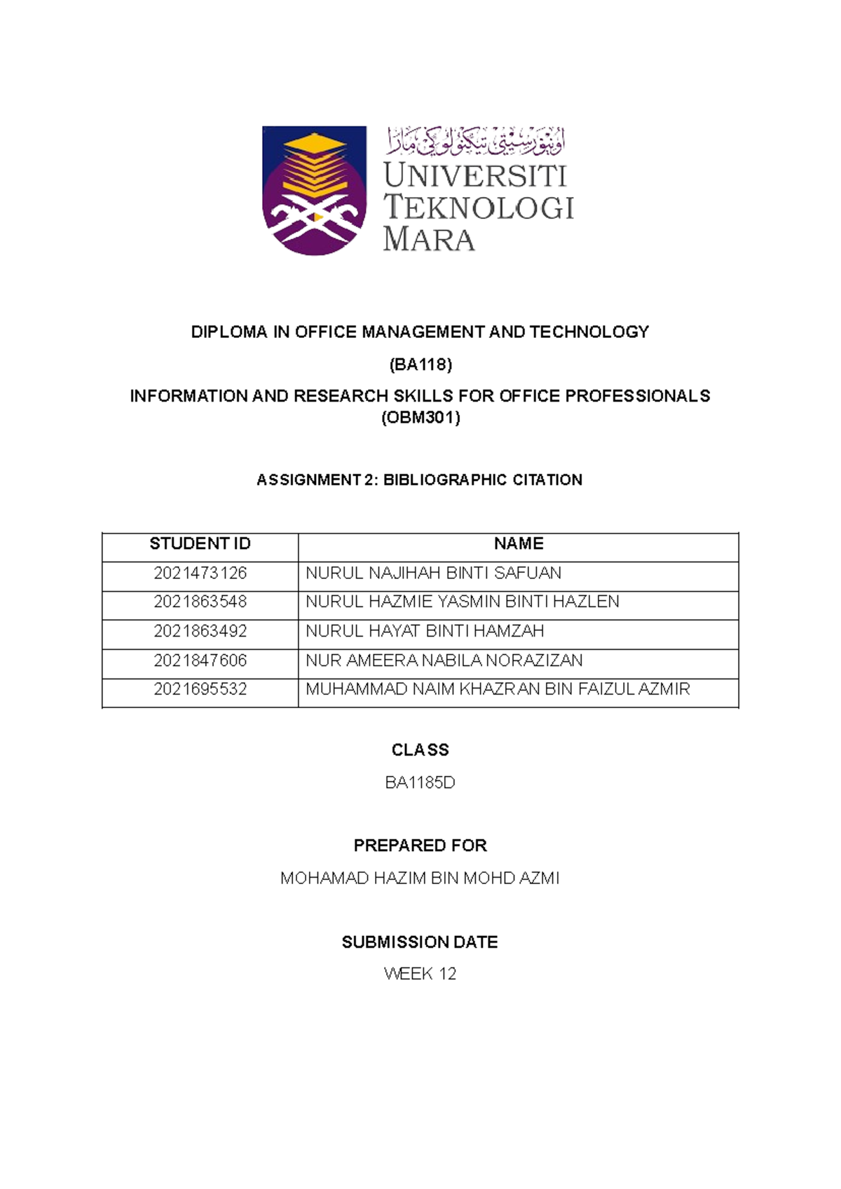 obm301 assignment 3