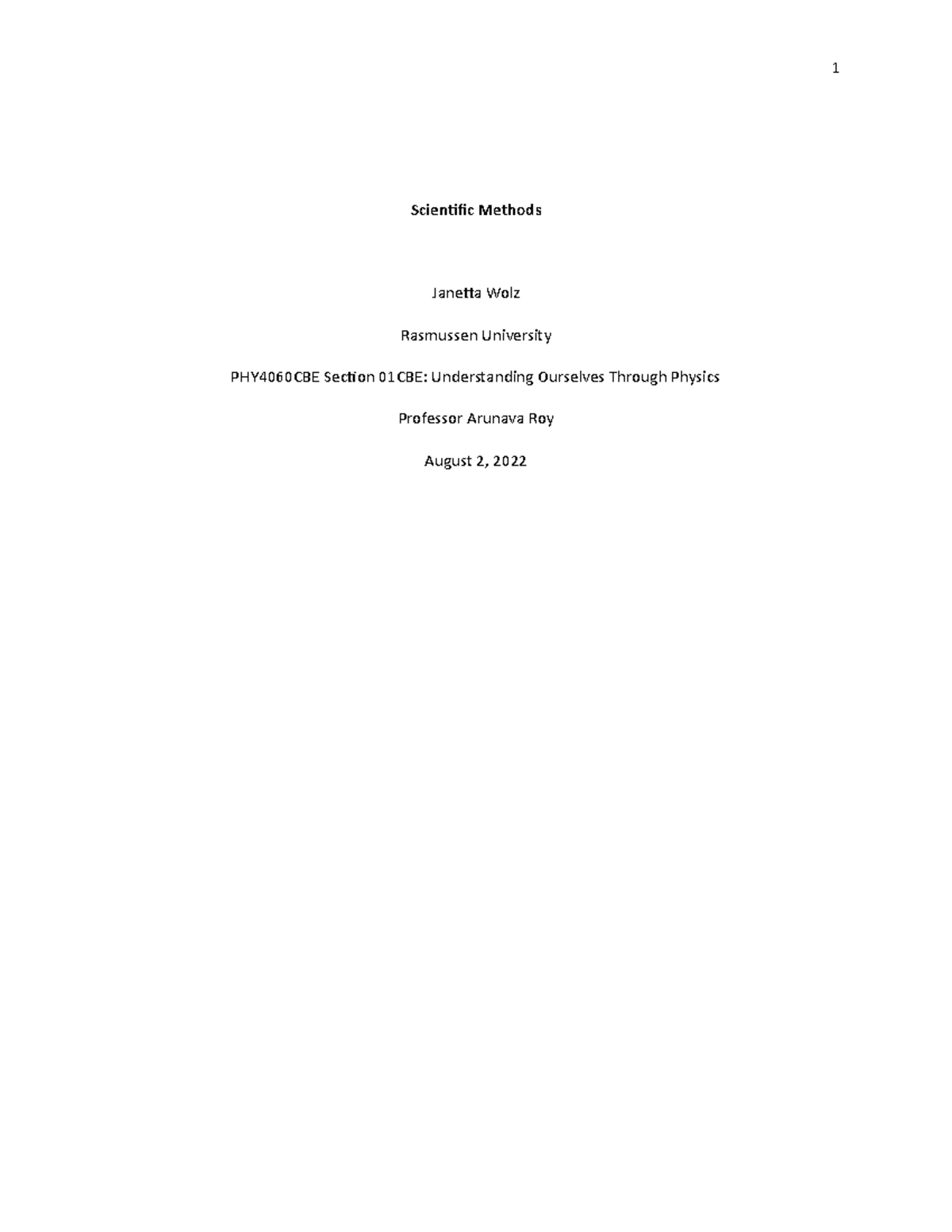 deliverable 2 scientific method research paper