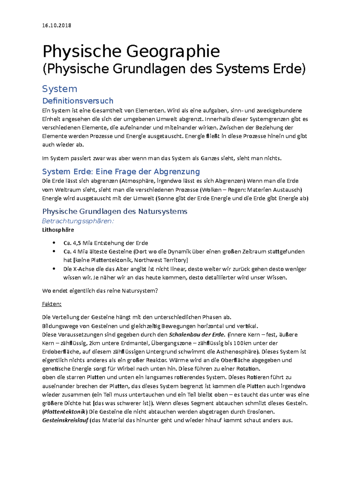 Geographie Physische Geographie Und Humangeographie 7 Physische Geographie - 16.10 Physische Geographie (Physische