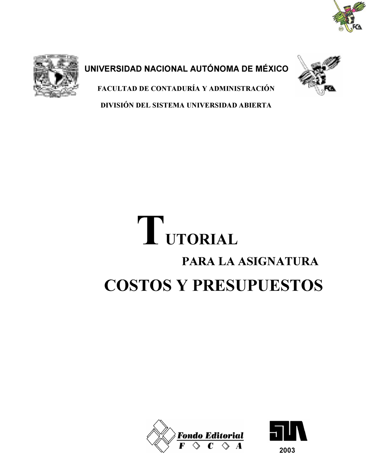 Costos Y Presu - Contabilidad I - UNAM - Studocu