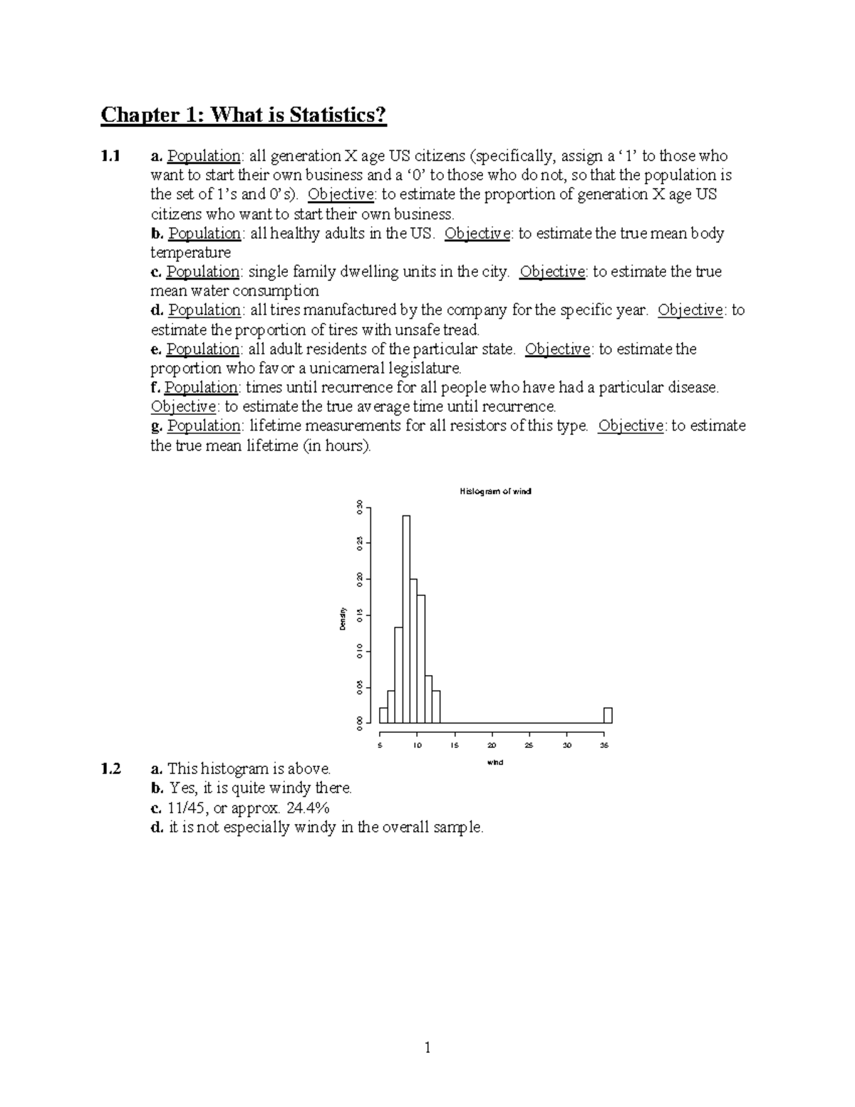 Solutions up to and including section 4.7 - 1 Chapter 1: What is ...