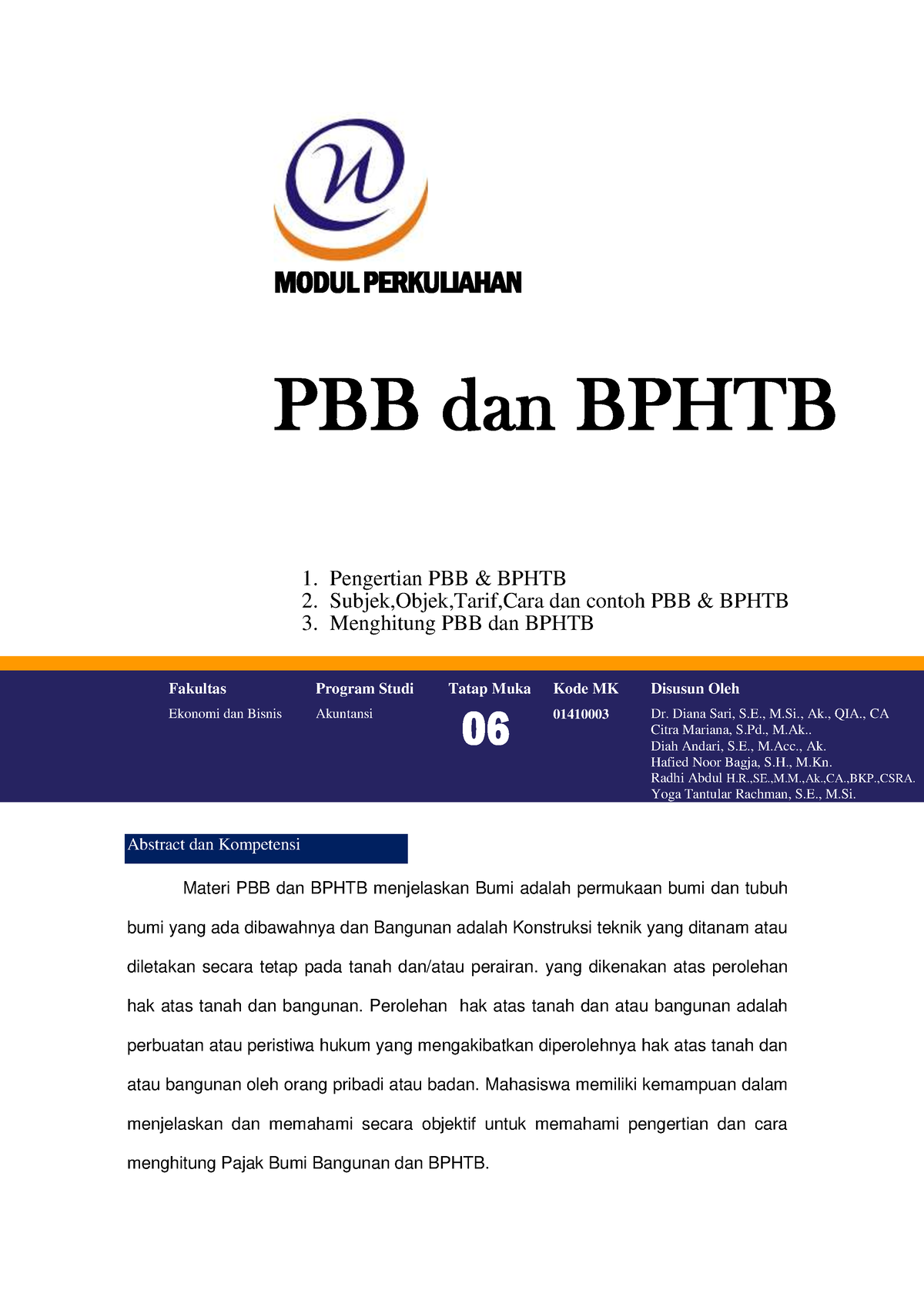 06 - Modul PBB Dan Bphtb - MODUL PERKULIAHAN PBB Dan BPHTB 1 ...