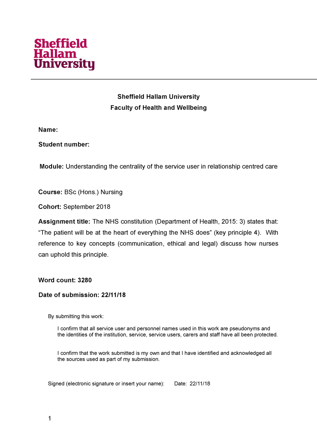 sheffield hallam university dissertation