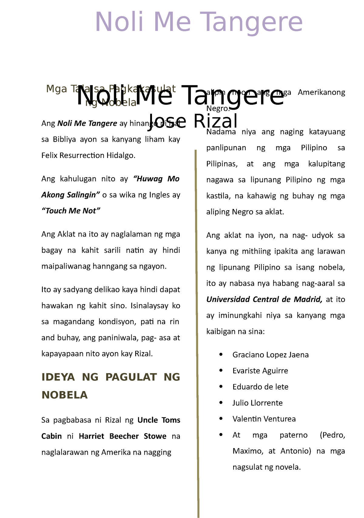 Mga Tala Sa Pagkakasulat Ng Nobela - Mga Tala Sa Pagkakasulat Ng Nobela ...