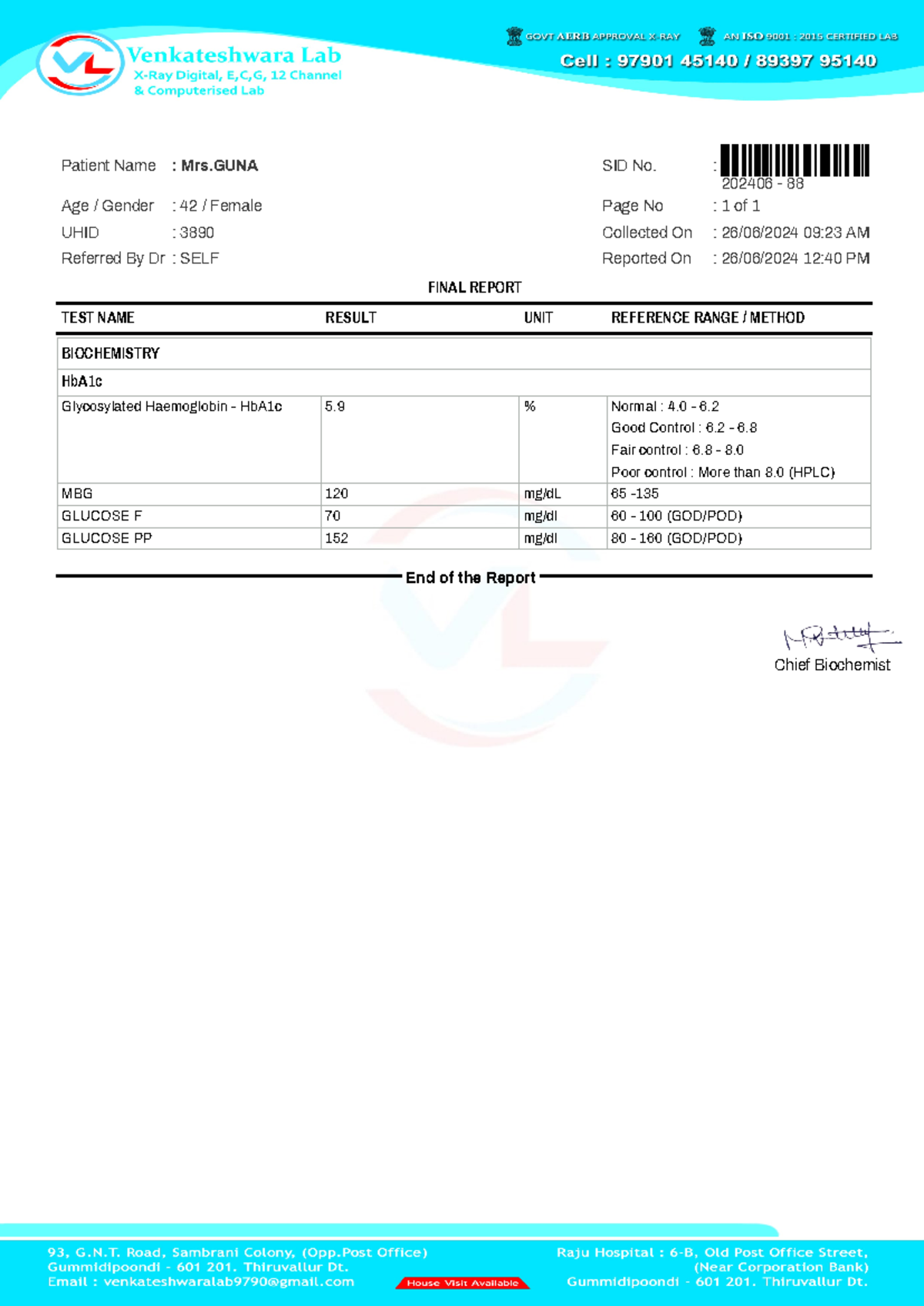 883890 - Notes - Patient Name : Mrs SID No. 202406 - 88 : Age / Gender ...