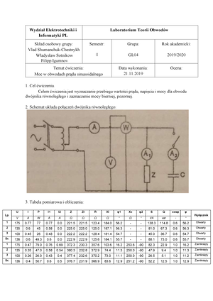 Lab 8(Obwody Prądu Przemiennego Z Elementami Ferromagnetycznymi ...