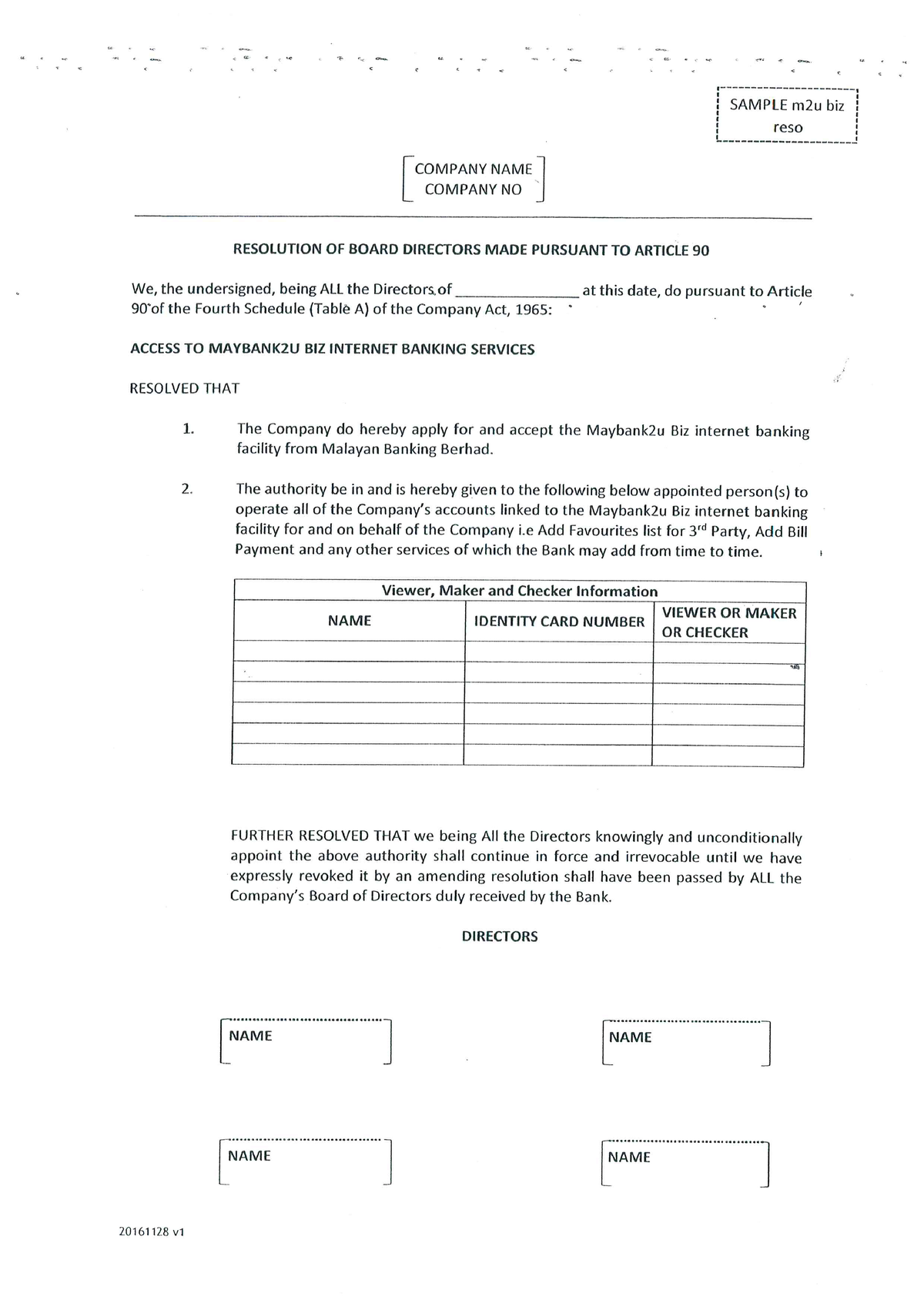 M2UBiz Resolution - COsec - Business Plan Writing and Preparation - Studocu