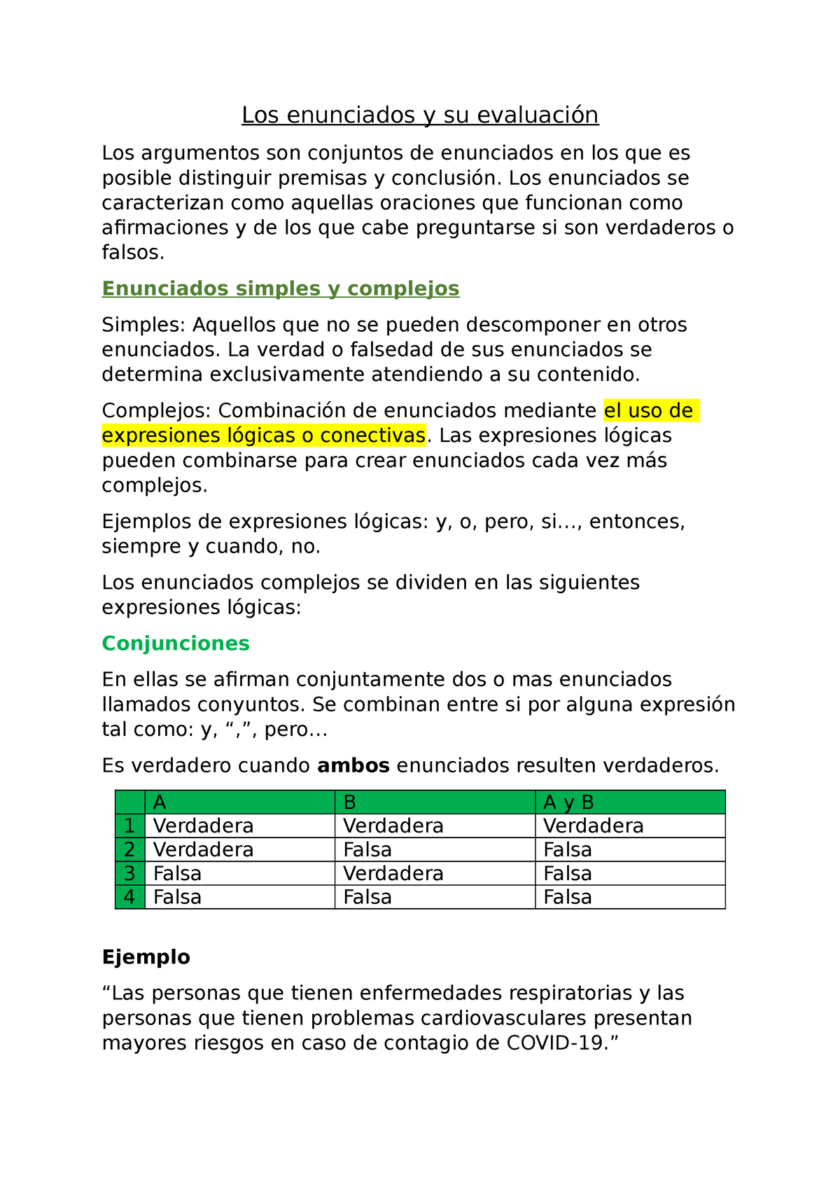 Resumen Los Enunciados Y Su Evaluacion - Los Enunciados Y Su Evaluación ...