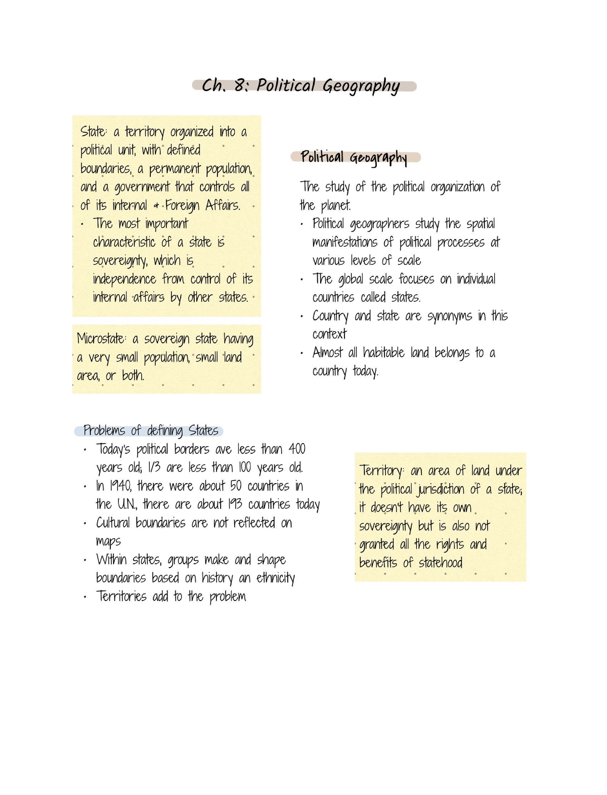 CH. 8 Political Geography Page 1 - GEO 114 - Studocu