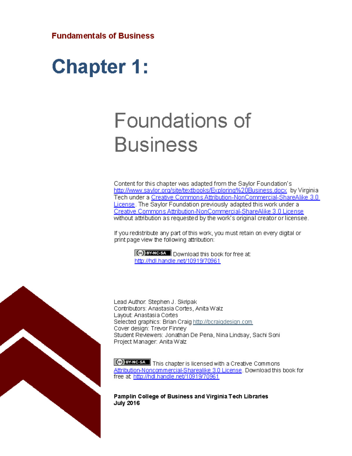 3 Chapter 1 Foundations Of Business - Fundamentals Of Business Chapter ...