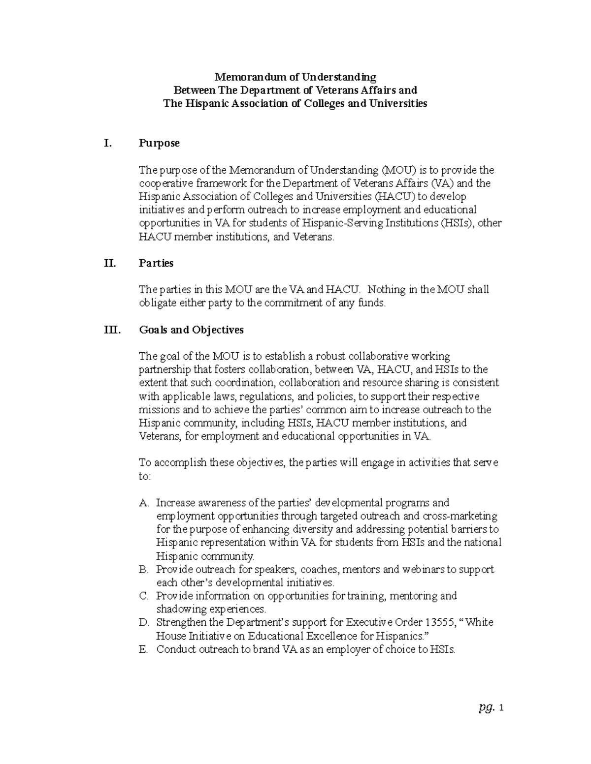 Memorandum of Understanding Template 27 - Memorandum of Understanding ...