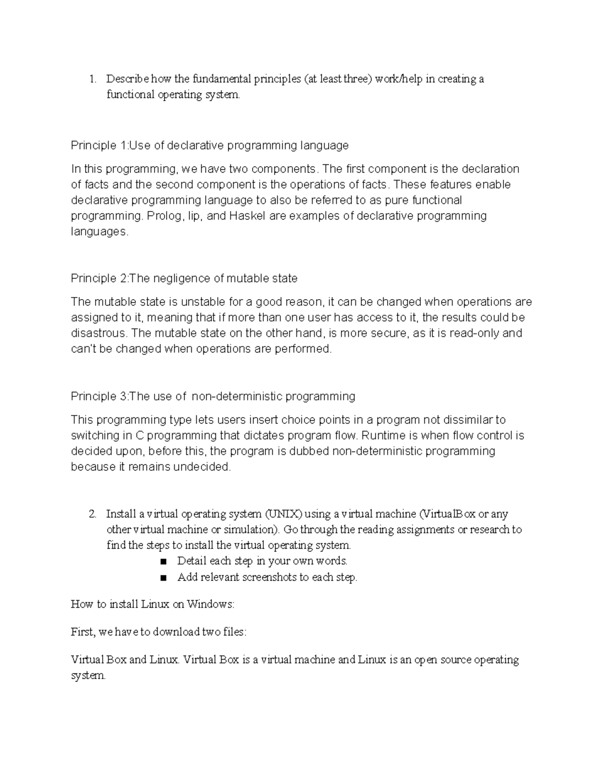 CS 2301 OS1 WA 1 This course works is for the students under going