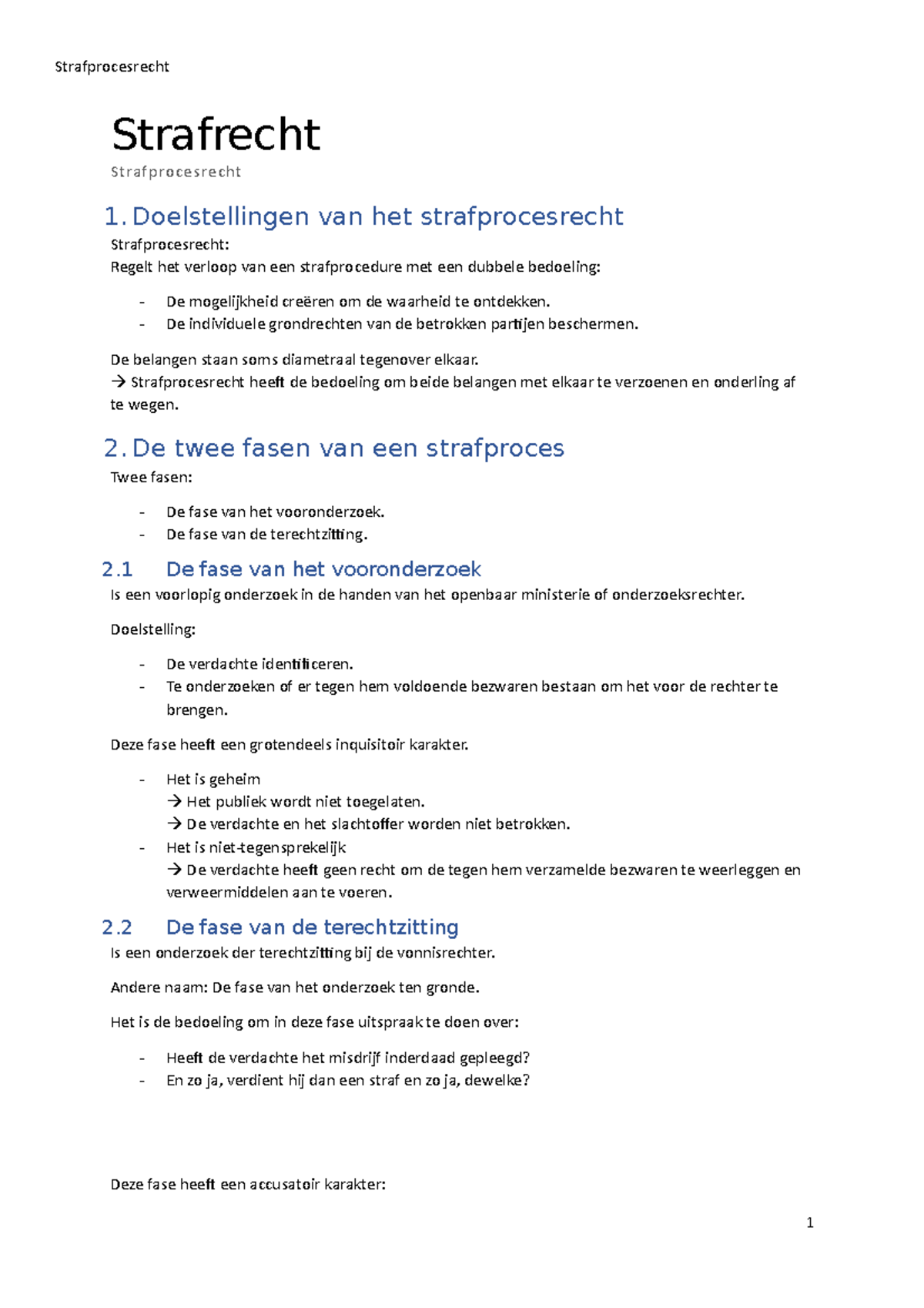 Deel 1 Strafrecht: Strafprocesrecht - Strafrecht Strafprocesrecht 1 Van ...