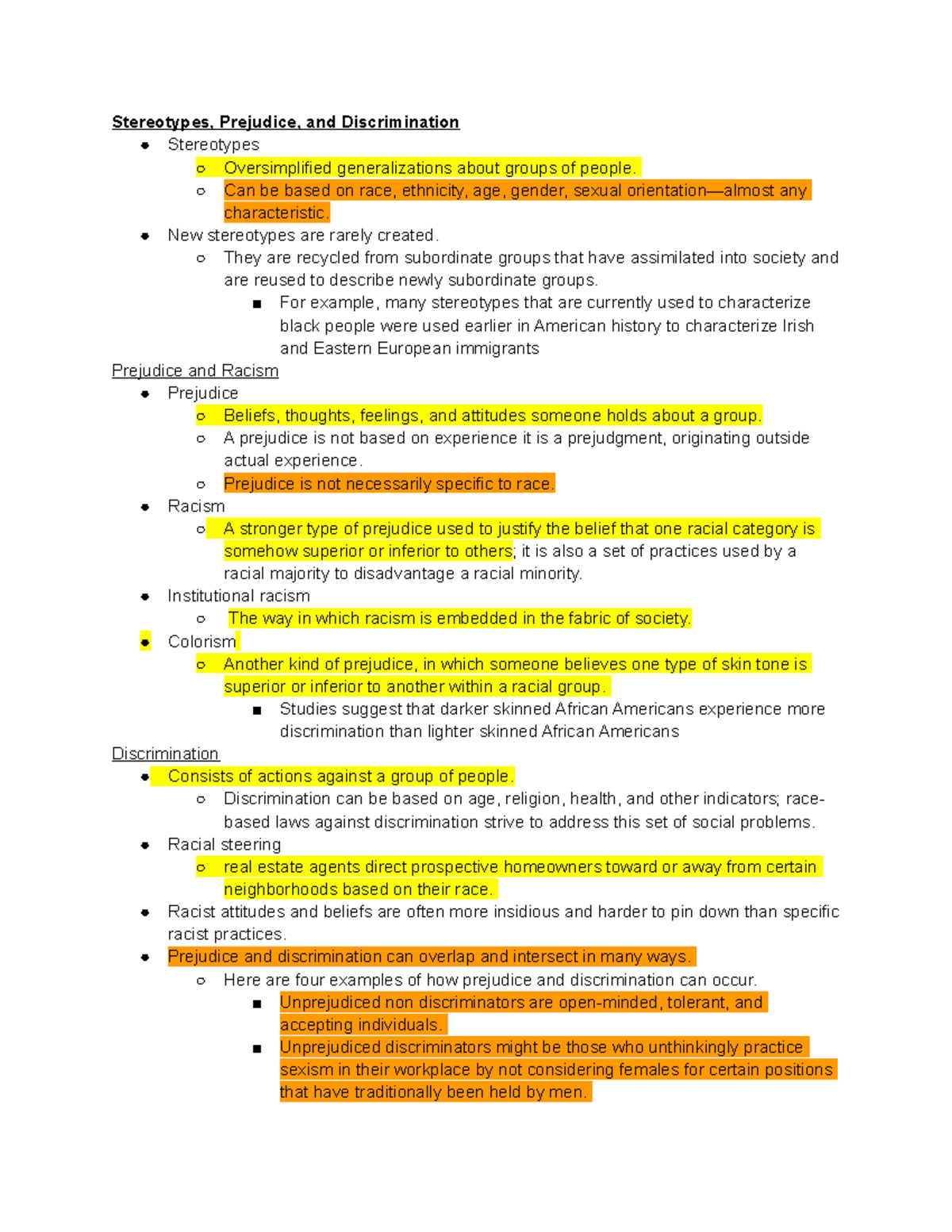 SOC 100 CH 11 w quiz-12 - Lecture notes 10-11 - Stereotypes, Prejudice ...