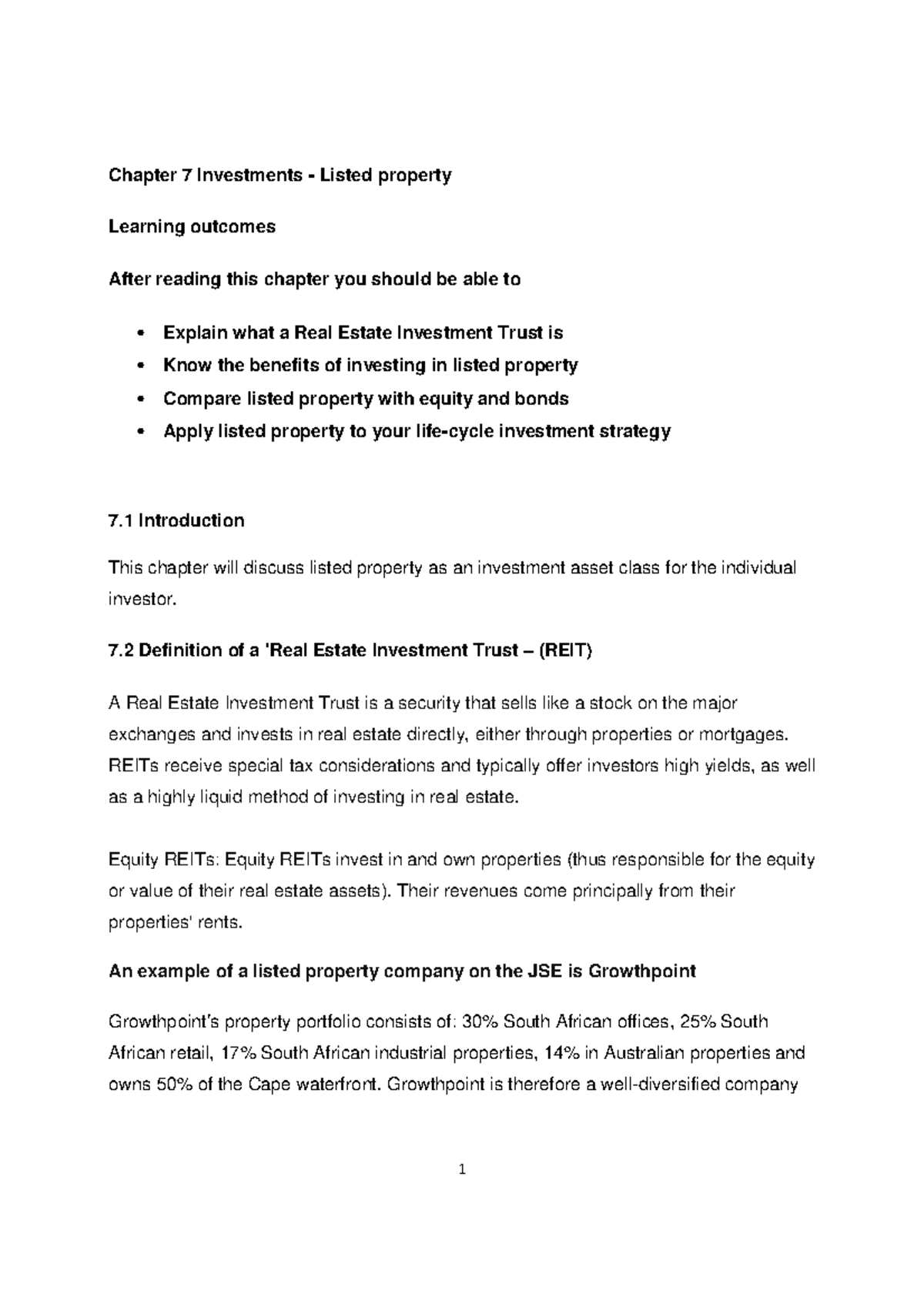 Chapter 7 Investments Listed Property Warning Tt Undefined Function 32 Chapter 7 4531