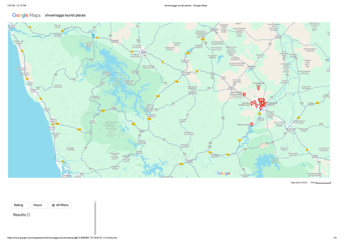 Shivamogga tourist places - Google Maps - Family Law - I - 1/31/24, 12 ...