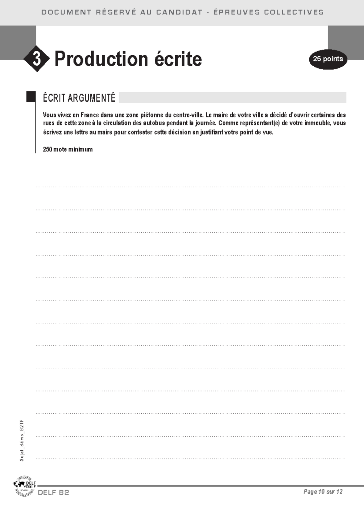 Delf b2 tout public peexercice 1 delf b d o c u m e n t r s e r v 