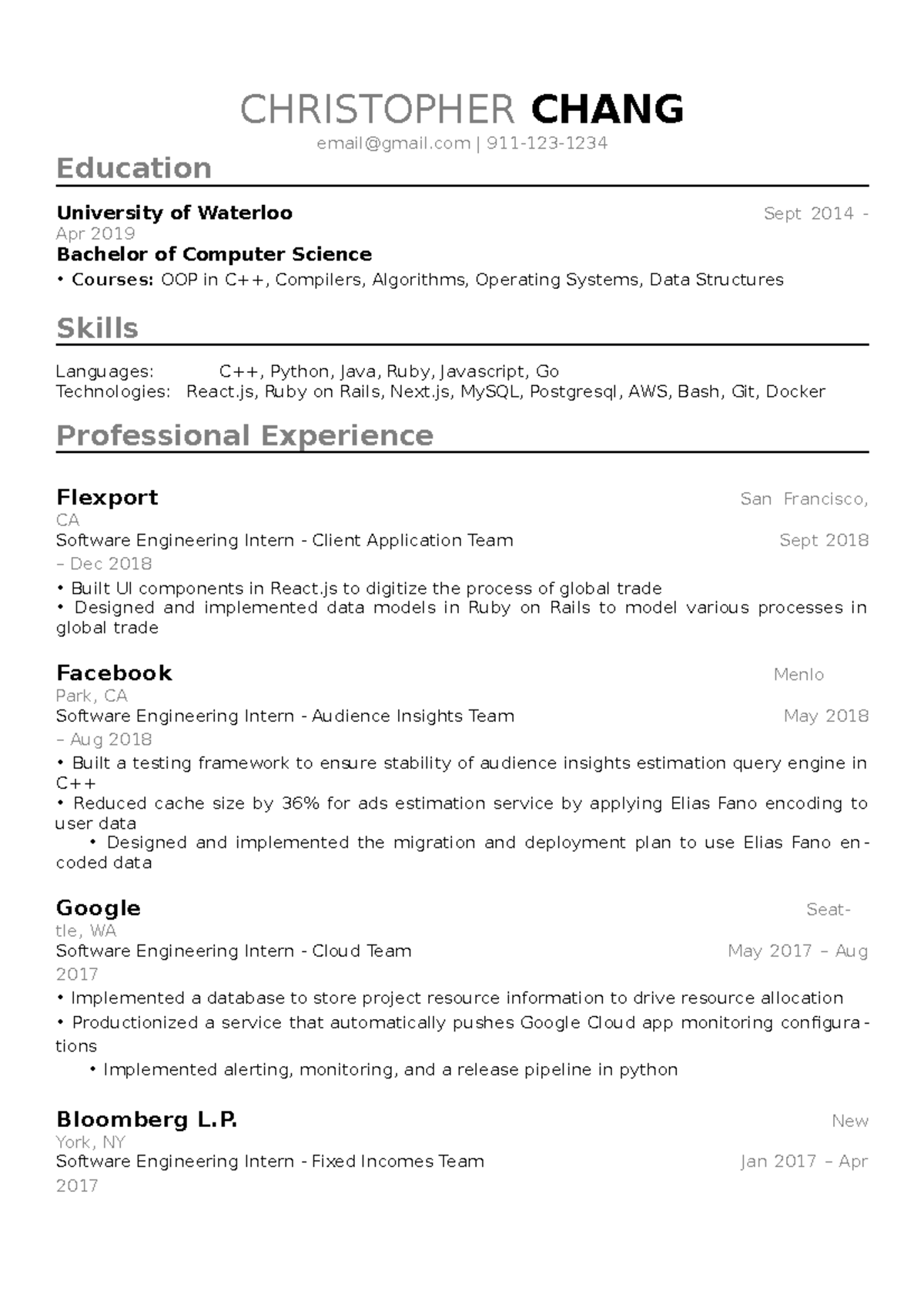 Resume Template CHRISTOPHER CHANG - Thumb 1200 1698 