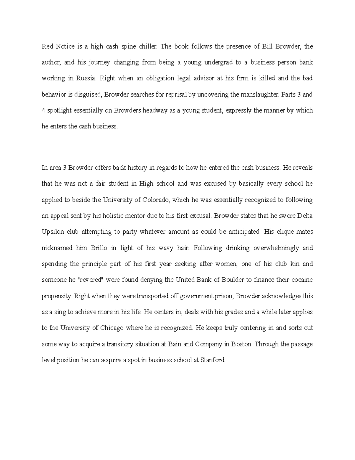 Red Notice High Finance Thriller Essay Red Notice is a high cash