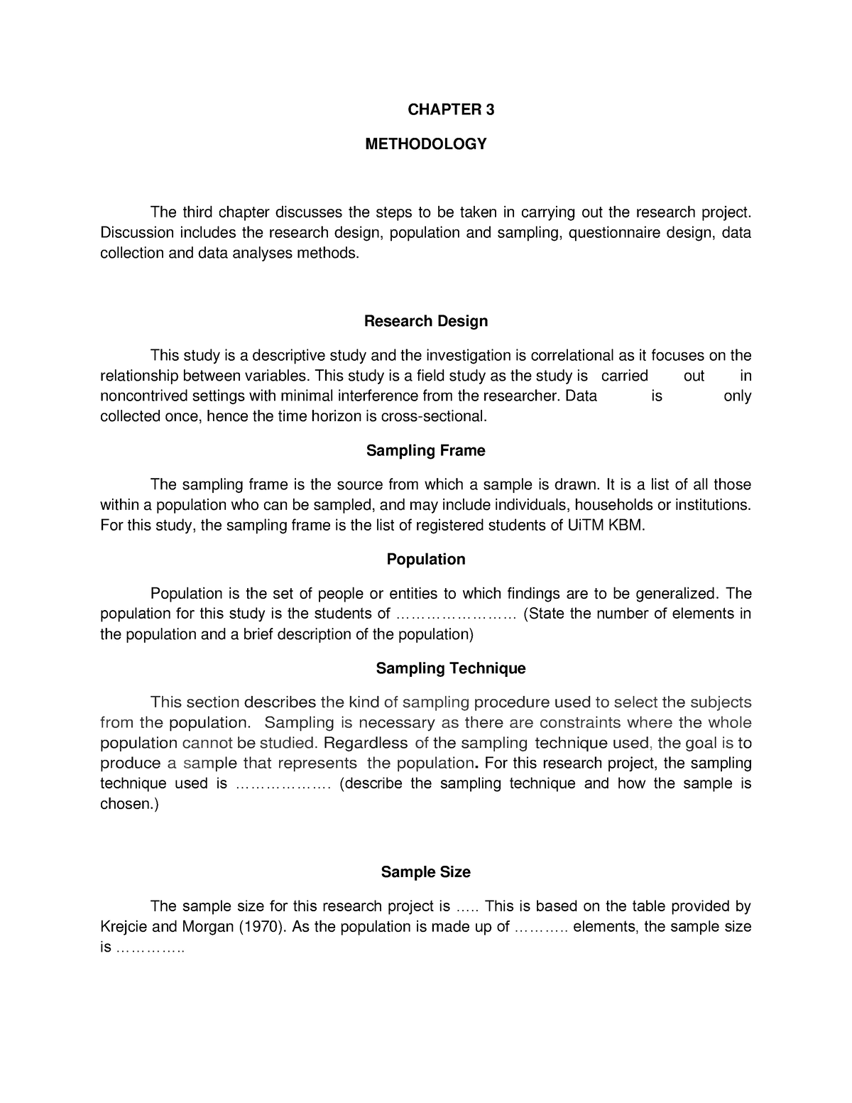 chapter 3 methodology format