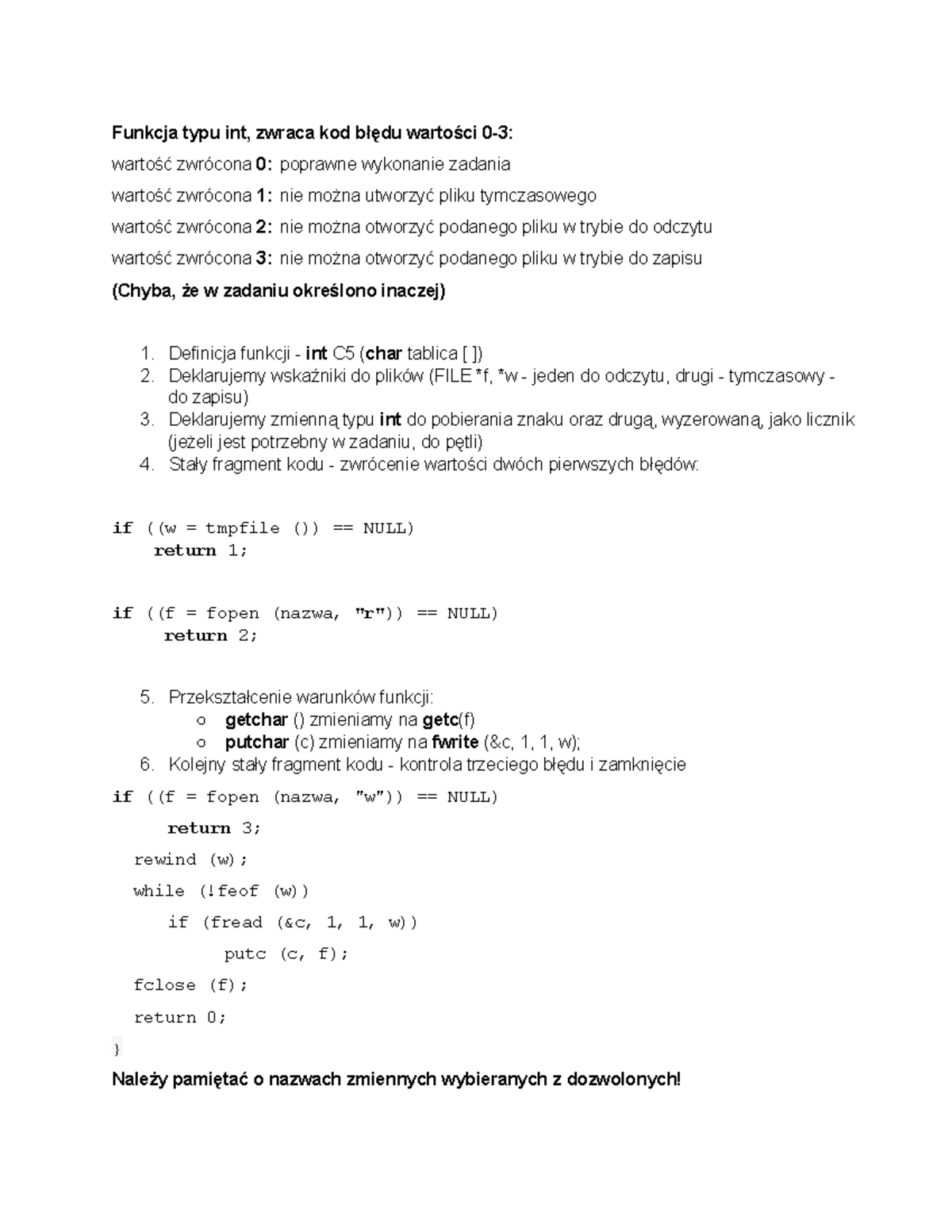 Algorytmzmianya 1-c5 - Algorytm do zadania - Funkcja typu int, zwraca ...
