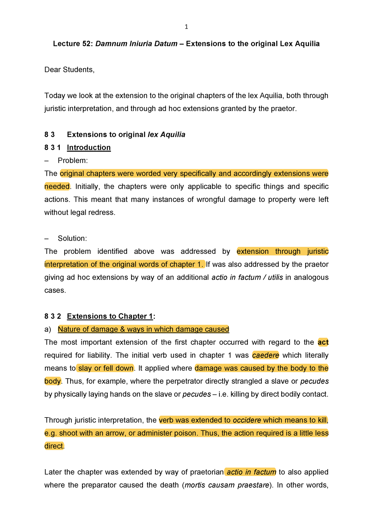 Lecture 52 Pdf version of notes - Damnum Iniuria Datum continued ...