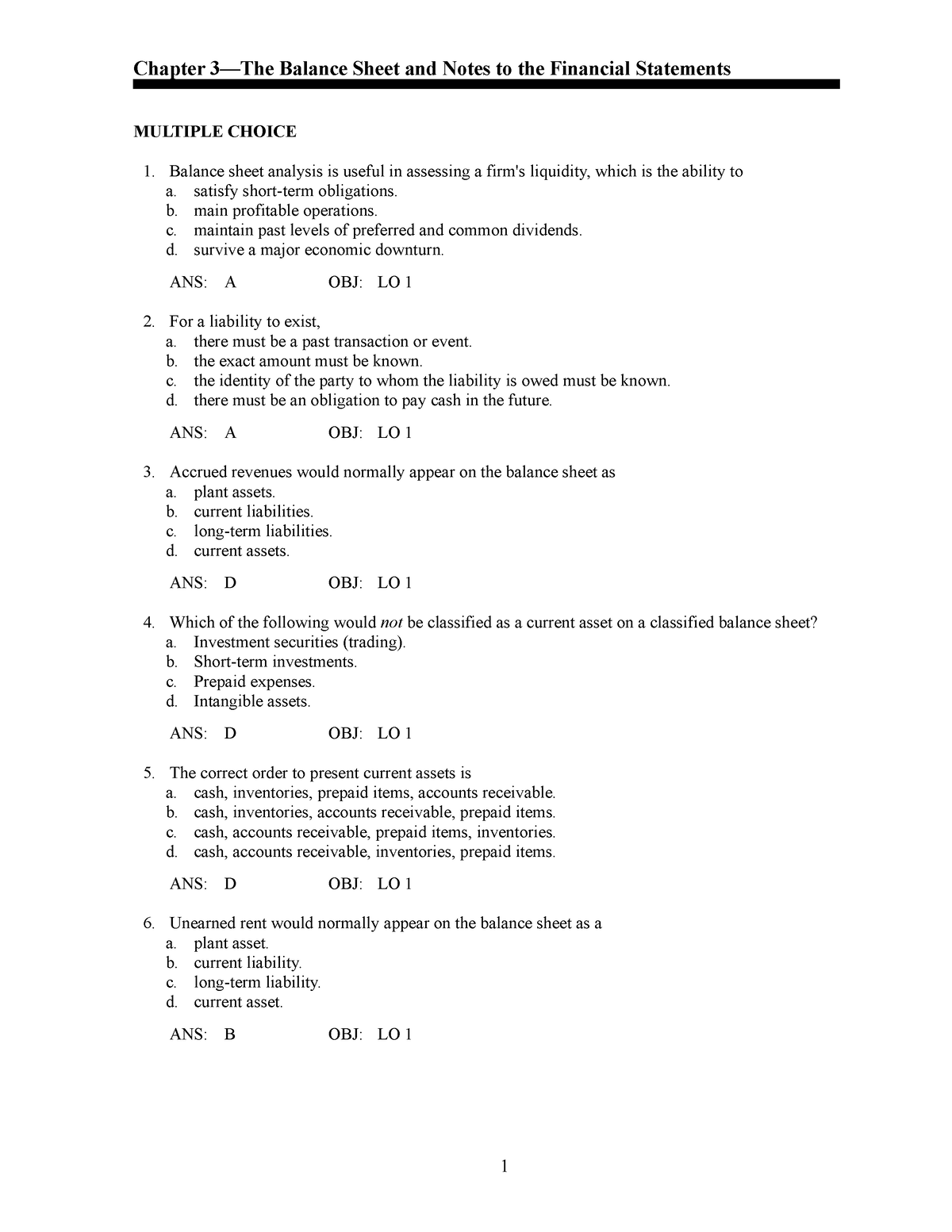 358744887 Financial Accounting Chapter 3 - Chapter 3—The Balance Sheet ...