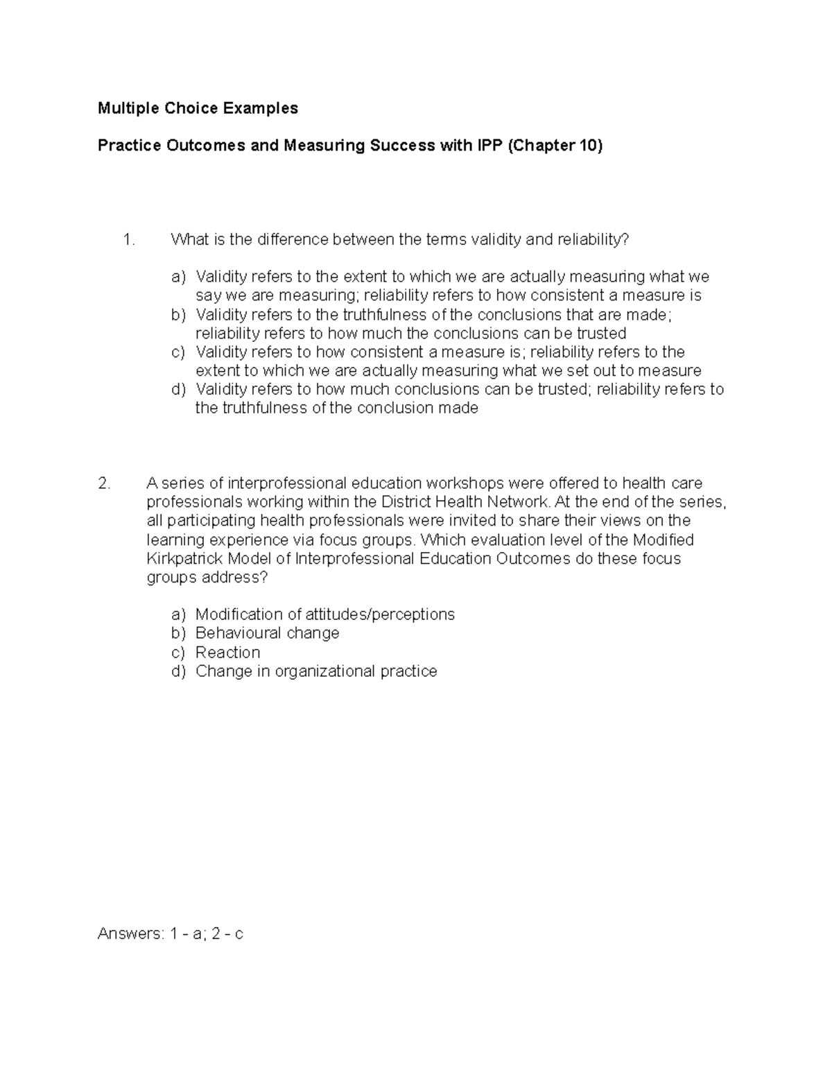 Multiple Choice Examples - chapter 10 - Multiple Choice Examples ...