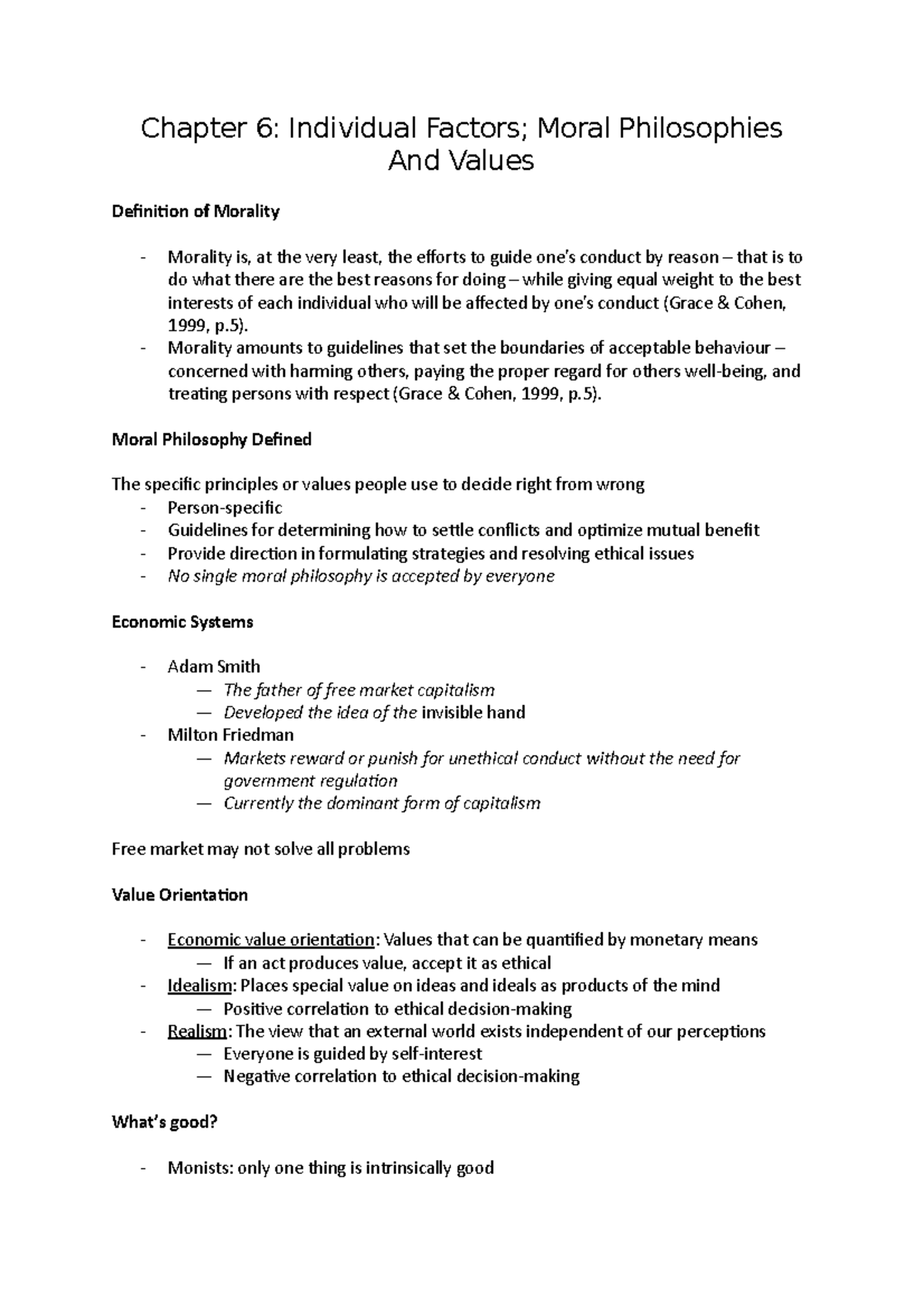 Moral Philosophies And Values - Chapter 6: Individual Factors; Moral ...