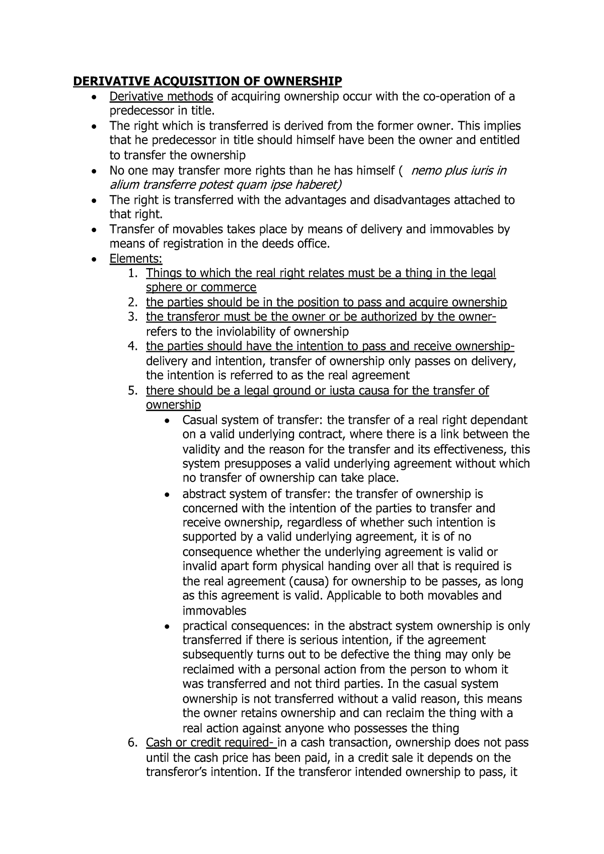 What Is Derivative Acquisition Of Ownership