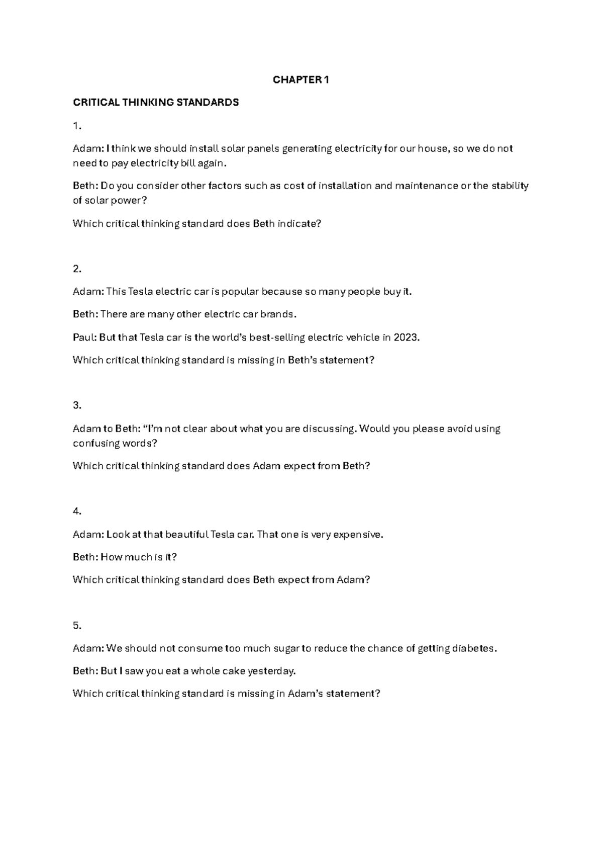 Midterm Revision Questions - PART 1 - NO Answer - CHAPTER 1 CRITICAL ...