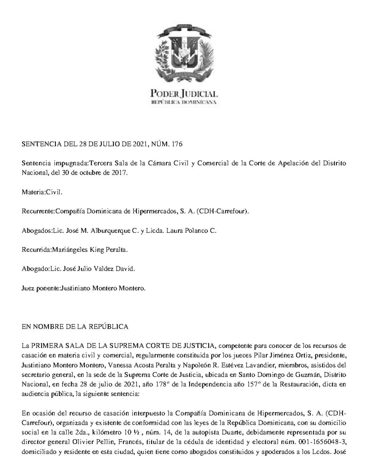 Demanda civil con sentencia SENTENCIA DEL 28 DE JULIO DE 2021 NÚM