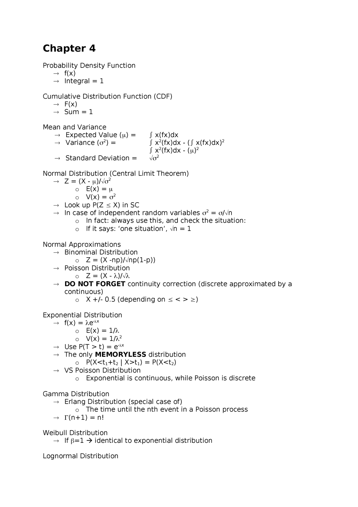 Notes Statistics 2dd80 Studeersnel