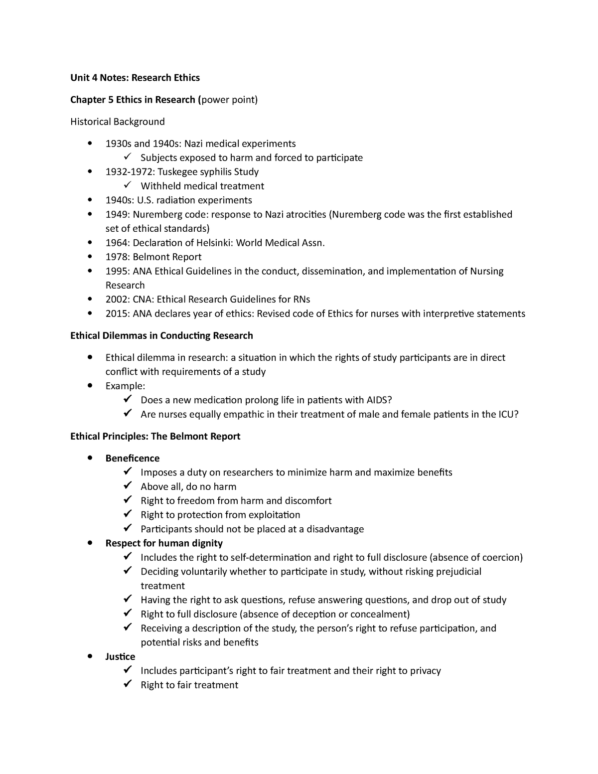 Unit 4 notes and study material - Unit 4 Notes: Research Ethics Chapter ...