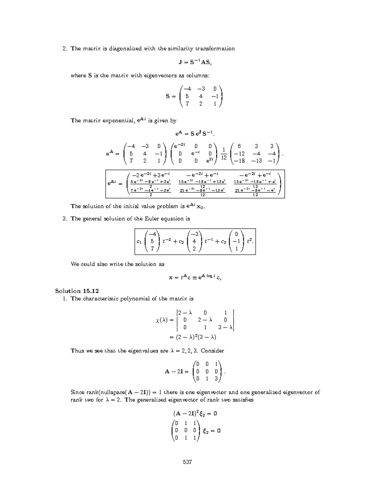 Ref MATH Adv Math Methods Sean Mauch-140 - The matrix is diagonalized ...