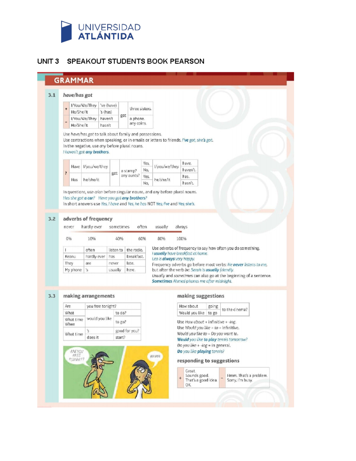 Speakout Students Book - Unit 3 - UNIVERSIDAD ATLÁNTIDA UNIT 3 SPEAKOUT ...